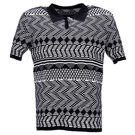Polo estampado Missoni de algodón blanco y negro Negro
