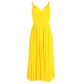 Jason Wu-Jason Wu Midi Dress in Yellow Silk-Yellow