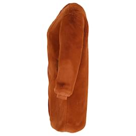 Maje-Abrigo de piel sintética Maje Gemila en poliéster marrón-Castaño,Roja