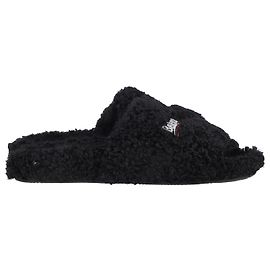 Balenciaga Furry Slides in Black Polyester Black