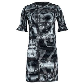 Gestreiftes Etuikleid M Missoni aus blauer Viskose Blau