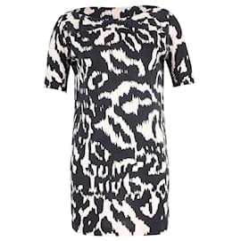 Diane Von Furstenberg-Diane Von Furstenberg Kleid mit Zebramuster aus schwarzer und weißer Seide-Andere