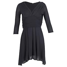 Prada-Prada Ruched Mini Dress in Black Viscose-Black