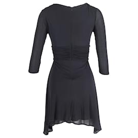 Prada-Prada Ruched Mini Dress in Black Viscose-Black