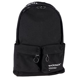 Off White Quote Backpack in Black Canvas Black