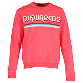 Dsquared2-Dsquared2 Printed Sweater in Pink Cotton-Pink