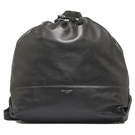 Yves Saint Laurent Sac à dos en cuir avec cordon 554045 Noir