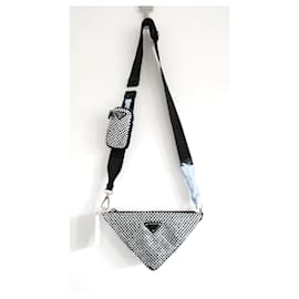 Prada-Prada crystal embellished triangle bag-Black