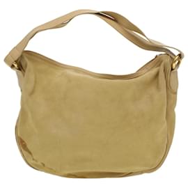 Gucci-GUCCI Shoulder Bag Leather Beige Auth bs5660-Beige