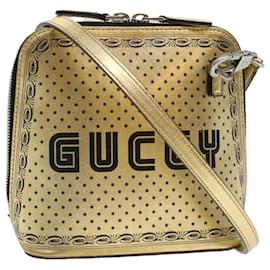 Gucci-Bolsa de ombro GUCCI couro dourado 511189 auth 43933-Dourado