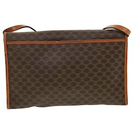Céline-CELINE Macadam Canvas Shoulder Bag PVC Leather Brown Auth 43566-Brown