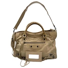 Balenciaga-Beige Balenciaga Lambskin City-Beige
