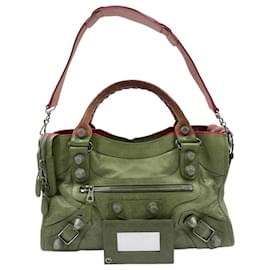 Balenciaga-Pink Balenciaga Leather City Giant-Pink