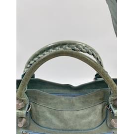 Balenciaga-Blue Balenciaga Leather City Giant-Blue