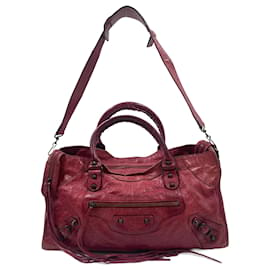 Balenciaga-Red Leather Part Time Bag-Red