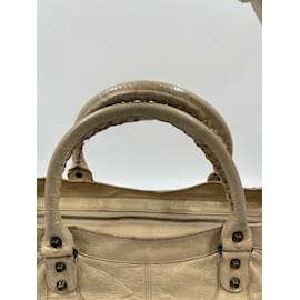 Balenciaga-Beige Leather Part Time Bag-Beige