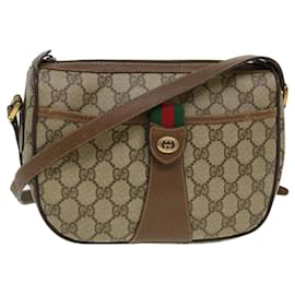 Gucci-GUCCI GG Canvas Web Sherry Line Shoulder Bag Beige Red 89.02.032 auth 44256-Red,Beige