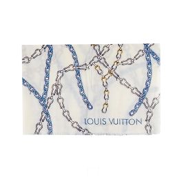 Sciarpa stampa catena multicolor Louis Vuitton Bianco