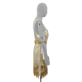 Versace-VERSACE  Dresses IT 40 Polyester-Golden