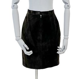 Vintage NON SIGNE / UNSIGNED  Skirts FR 36 Leather Brown