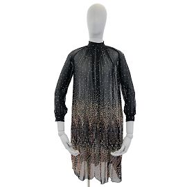 Vintage NON SIGNE / UNSIGNED  Dresses FR 38 SYNTHETIC Black