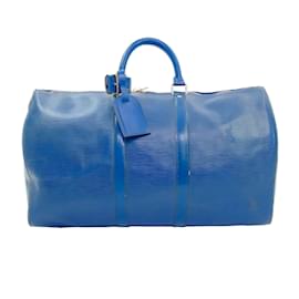Louis Vuitton-LOUIS VUITTON  Travel bags   leather-Blue