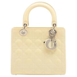 Dior-Lady Dior in Beige Cannage Patent leather 2-way-Beige