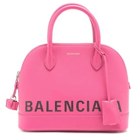 Balenciaga-Ville Top Handle S in pelle rosa 2-modo-Rosa