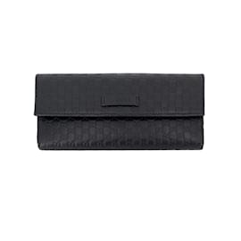 Gucci-Continental-Geldbörse aus schwarzem Leder-Schwarz