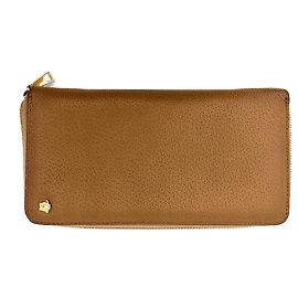 Versace Zip-Around Wallet in Beige Leather Beige