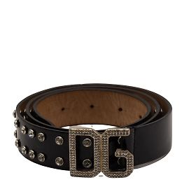 Dolce & Gabbana Cinto cravejado com fivela DG - tamanho 80 Preto