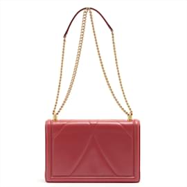 Dolce & Gabbana-Devotion Chain Large Quilted Nappa Poppy Red Bag-Red