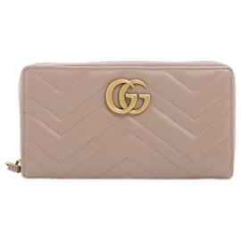 Gucci-GG Marmont Continental Leather Pink Wallet-Pink