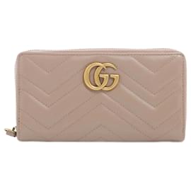 Gucci-GG Marmont Continental-Leder-Rosa-Geldbörse-Pink