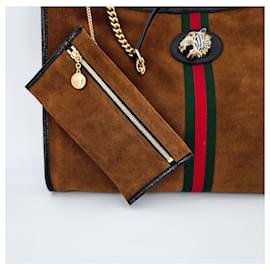 Gucci-Gucci Maxi Rajah cabas En Daim Marron-Marron