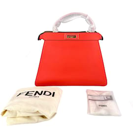 Fendi-Peekaboo ISeeU Medium Leather Beige & Orange 2-Way Top-handle-Multiple colors