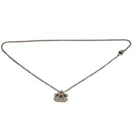 Chanel-Colgante Cadena Collar CC plata Vintage-Plata