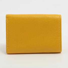 Balenciaga-Portafoglio Papier Mini in Pelle Gialla-Giallo