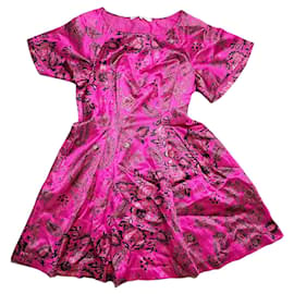 3.1 Phillip Lim-3.1 Phillip Lim Vintage Cerise Pink Brokat Fit & Flare Kleid UK 12 US 8 EU 40-Pink