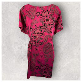 3.1 Phillip Lim-3.1 Phillip Lim Vintage Robe ajustée et évasée en brocart rose cerise Royaume-Uni 12 US 8 UE 40-Rose
