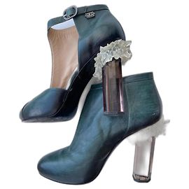 Chanel Crystal Heels from 2012 runway Green Dark green