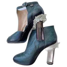 Chanel-Crystal Heels from 2012 runway-Green,Dark green