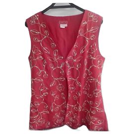 Autre Marque Chacok Long Sleeveless Silk Tunic Red Red