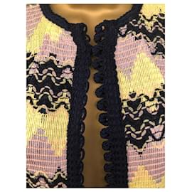 Christian Lacroix-Bazar de Christian Lacroix Womens Vintage Multicoloured Jacket UK 10 US 6 EU 38-Black,Yellow,Lavender