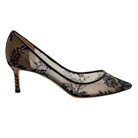 Jimmy Choo-Sapatos de renda pretos Jimmy Choo Agnes-Preto