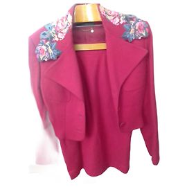 Lolita Lempicka Skirt Suit Red Wool Red