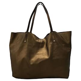 Tiffany & Co-***Tiffany & Co. Reversible Leather Tote Bag-Brown,Metallic,Bronze