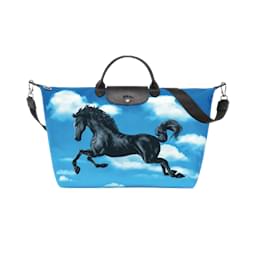 Longchamp-LONGCHAMP Bolsos T.  Algodón-Azul