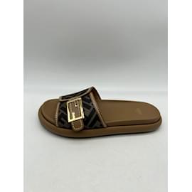 Fendi-FENDI  Sandals T.EU 38 Leather-Brown
