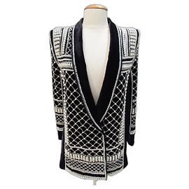 Balmain pour H&M Nuova giacca Balmain H&M in velluto e perle / Vestito Nero